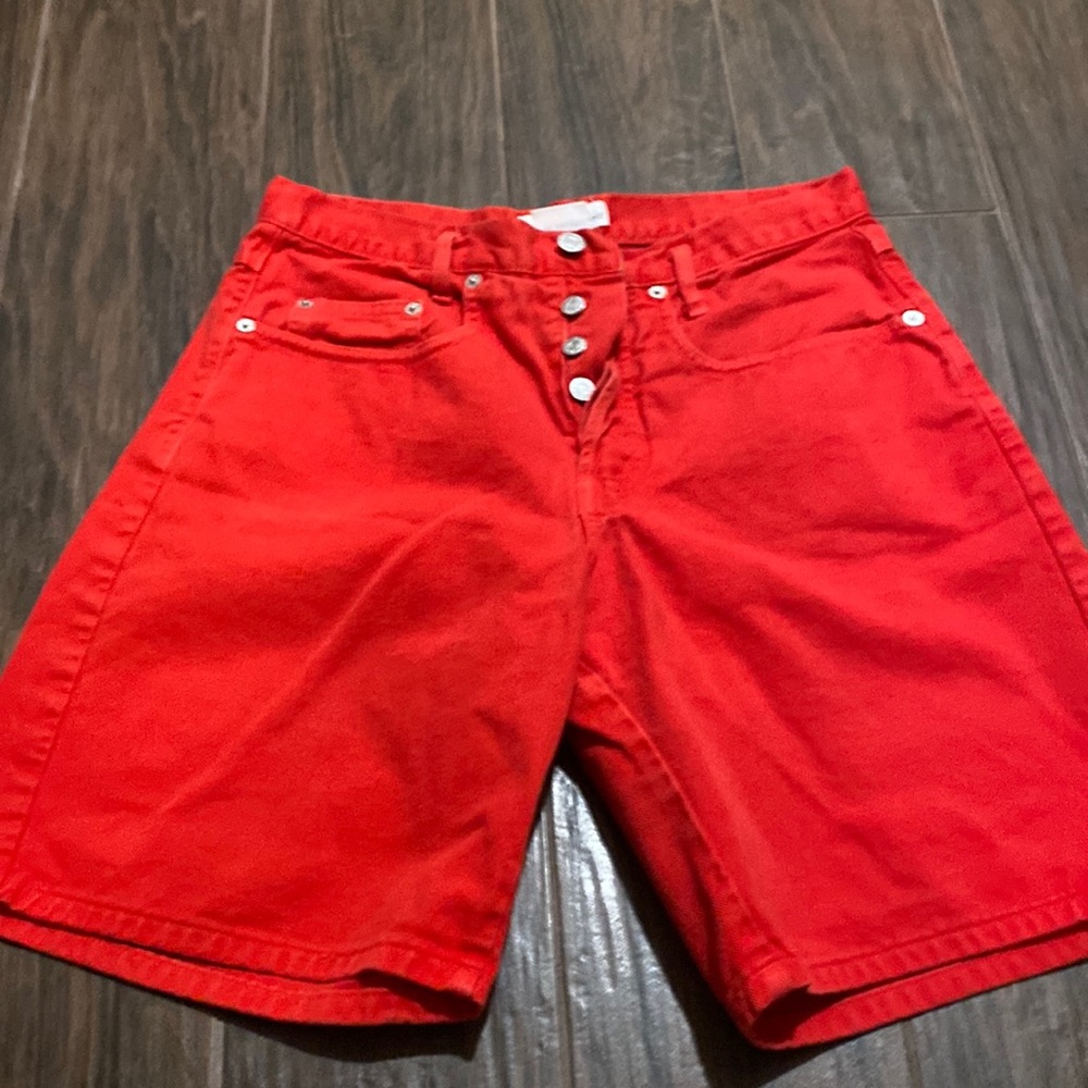 Vintage Guess Georges Marciano red mom shorts button fly Y2K